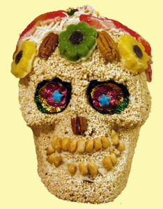 Mexican sugar skull, amaranth