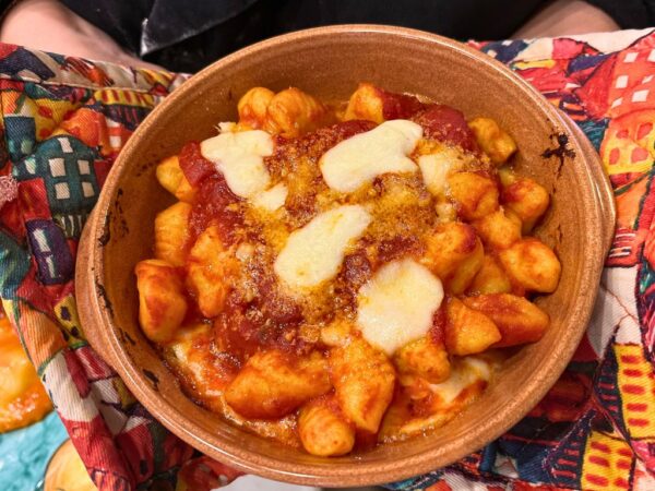 gnocchi alla sorrentina in terracotta dish
