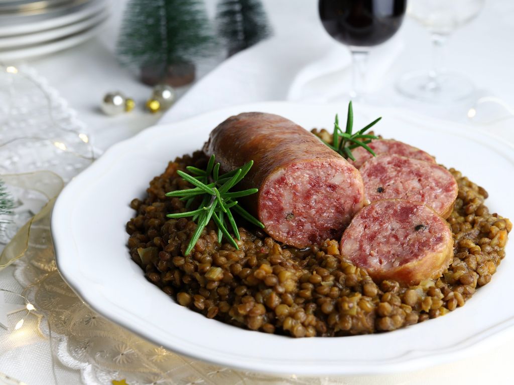 lentils and cotechino for New Year's Eve