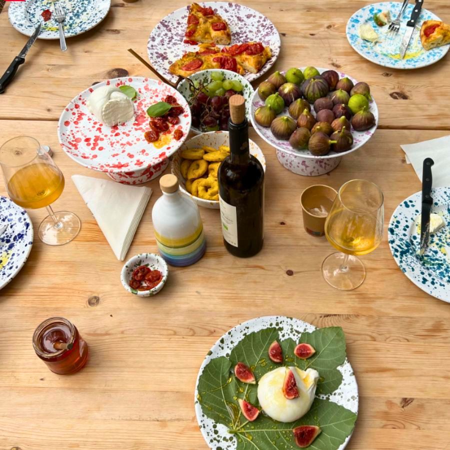 table top view of puglia lunch plates
