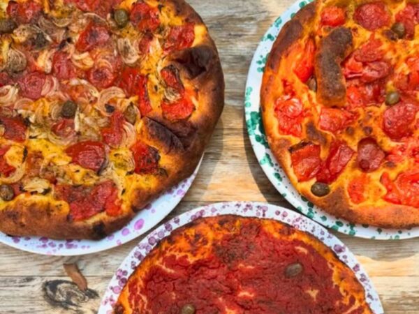 foccacia barese on 3 plates