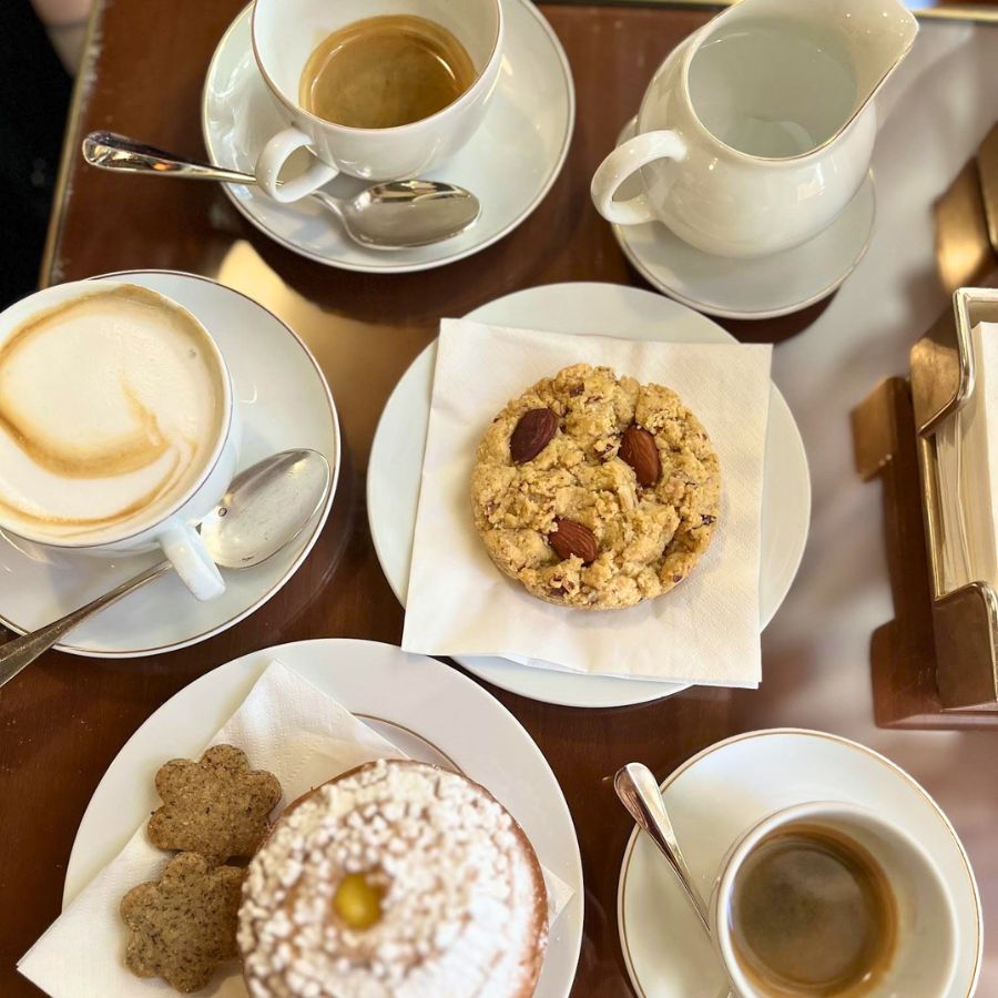 coffee and pastries in milan italy
