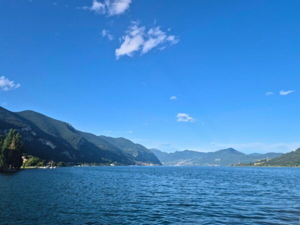 view of lake iseo in lombardy italy