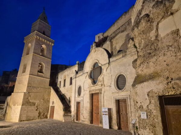 matera sassi streets at night