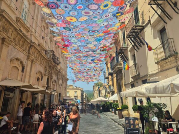 main street of noto in spring