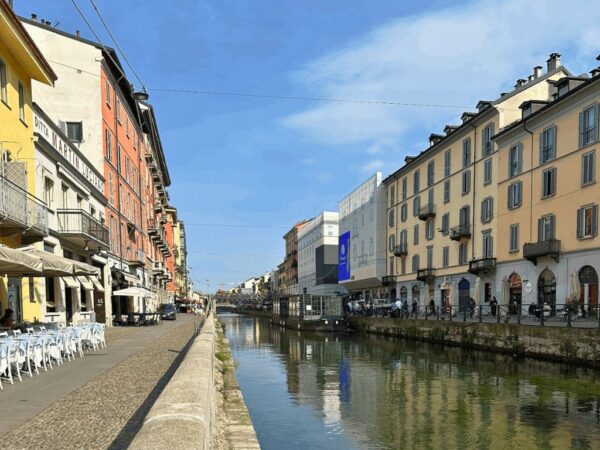 view of milan canals on a sunny day