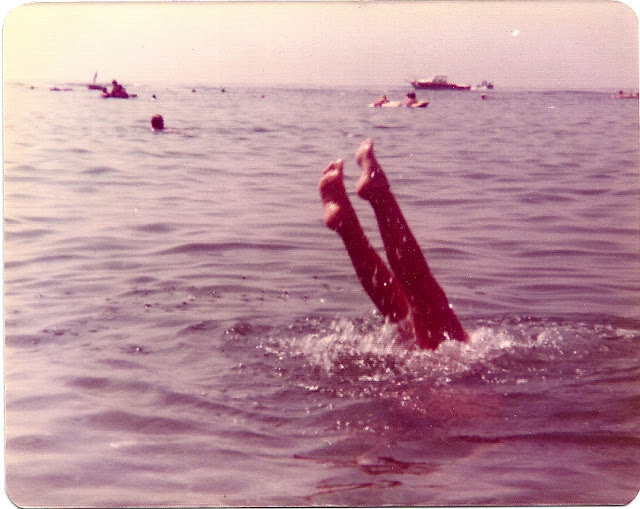 Eleonora swimming in Positano, 1977