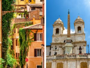rome rooftops and church golden hour september